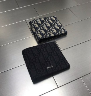 디올 오블리크 자카드 반지갑