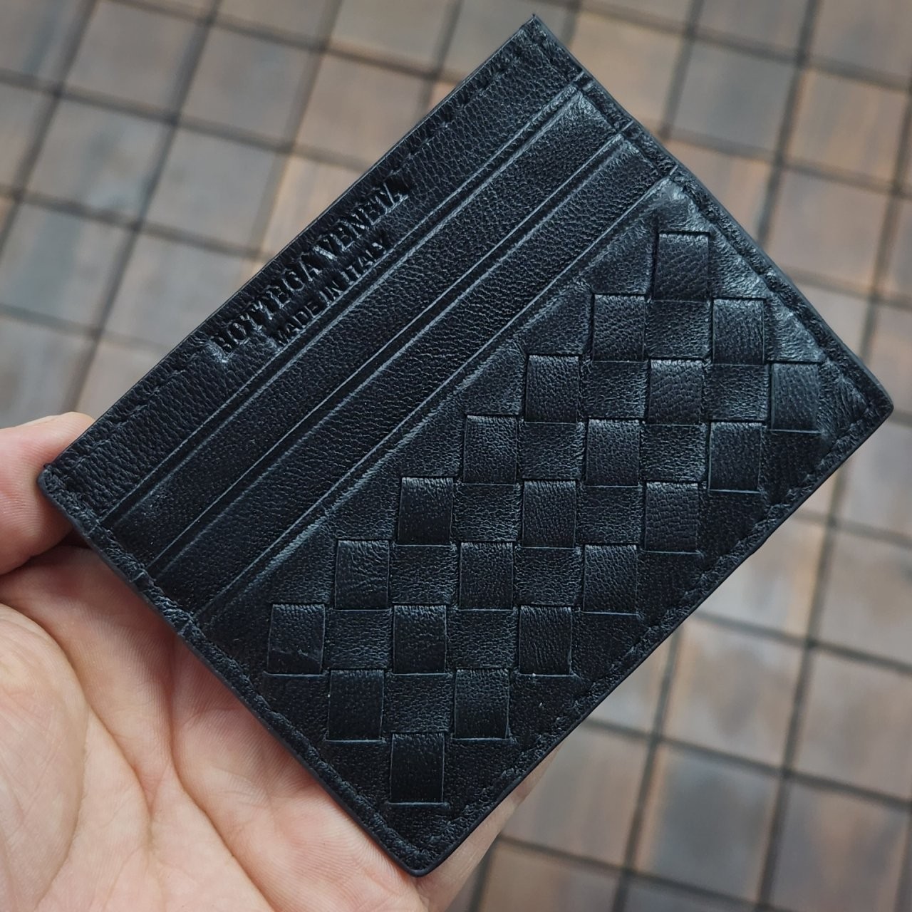 보테가베네타 인트레치아토 카드지갑 -블랙