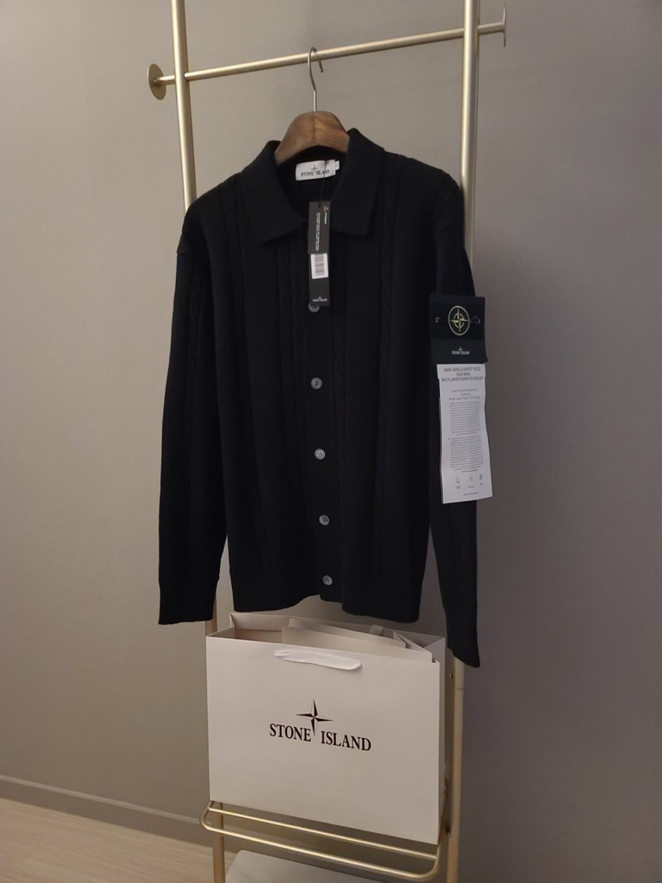 스톤아일랜드 꽈배기 니트 가디건