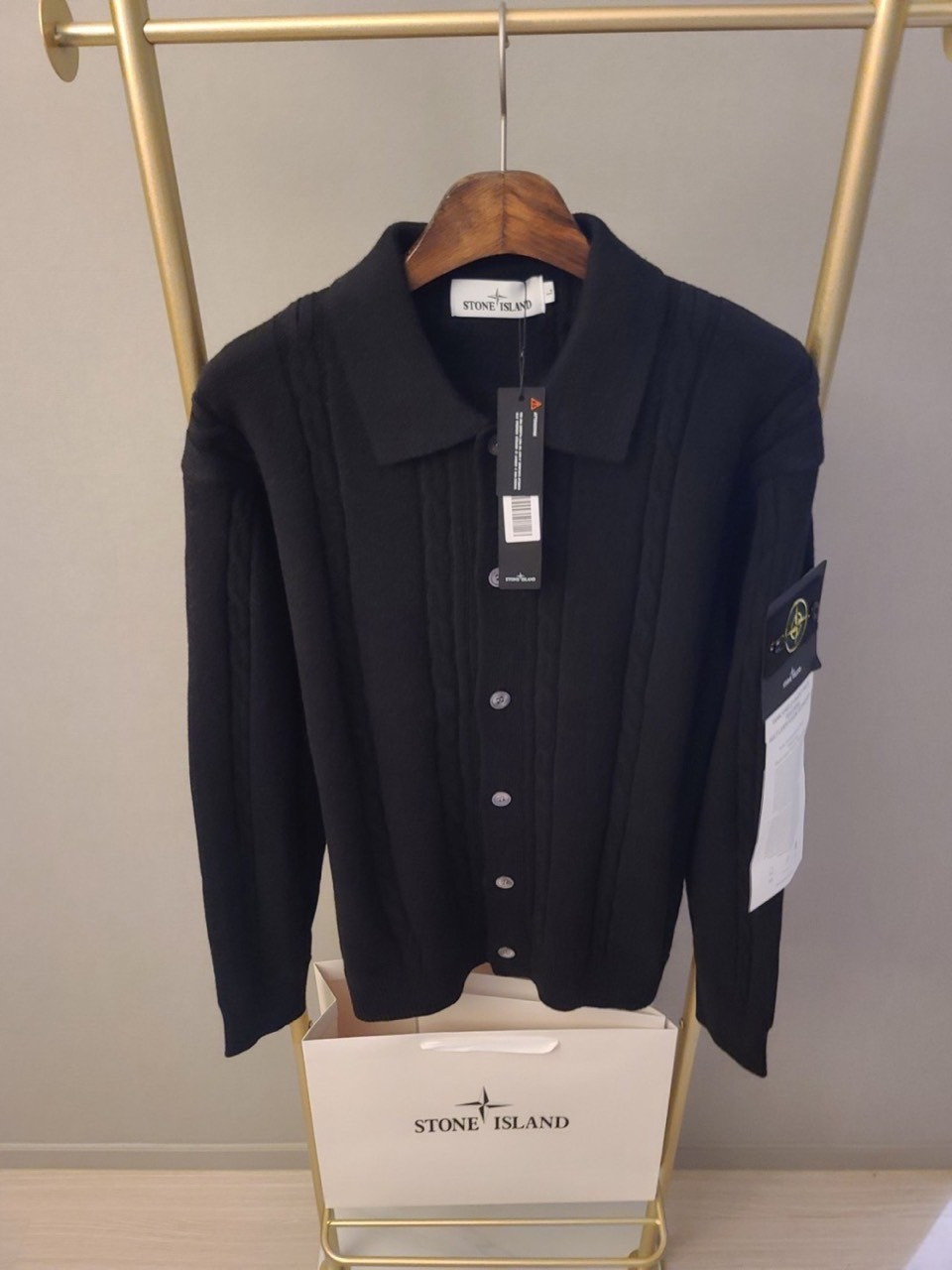 스톤아일랜드 꽈배기 니트 가디건