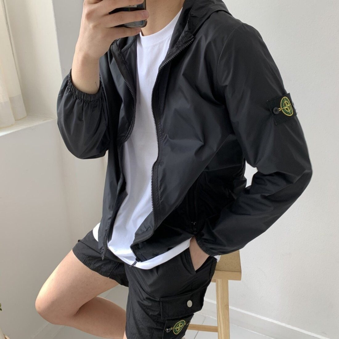 베이직 스트링 윈드스토퍼 바람막이