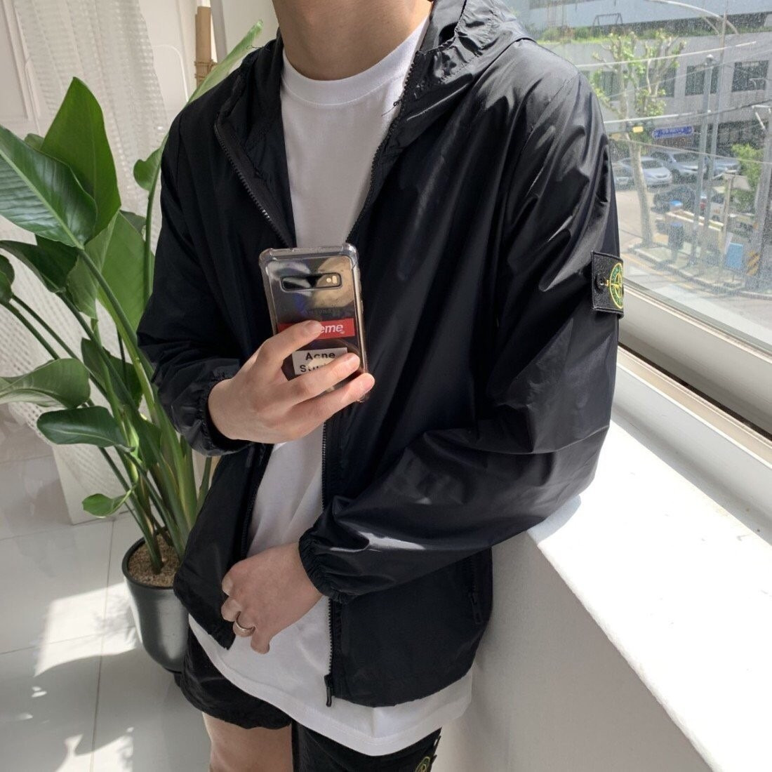 베이직 스트링 윈드스토퍼 바람막이