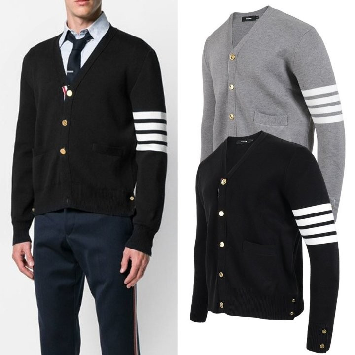 톰브라운 사선 골드버튼 가디건