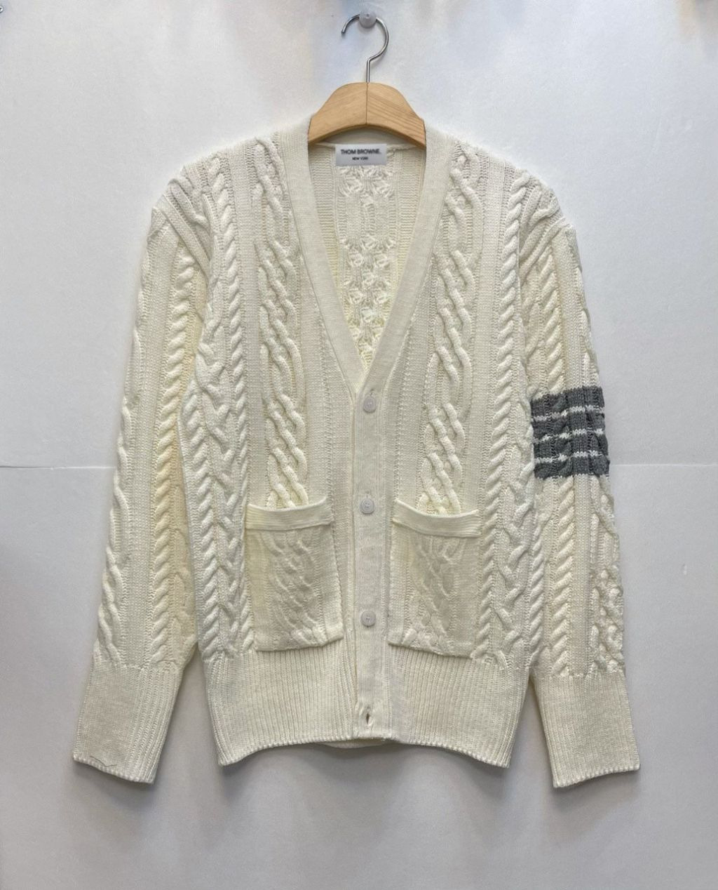 톰브라운 프리미엄 사선 꽈배기 가디건