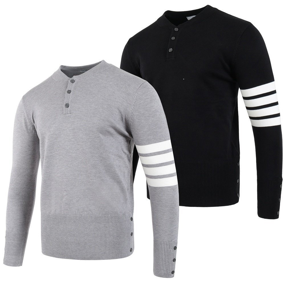 톰브라운  오픈라운드 사선 울 니트