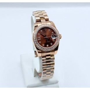 롤렉스 오이스터, 28mm, 에버로즈 골드 다이아몬드 -여성용-