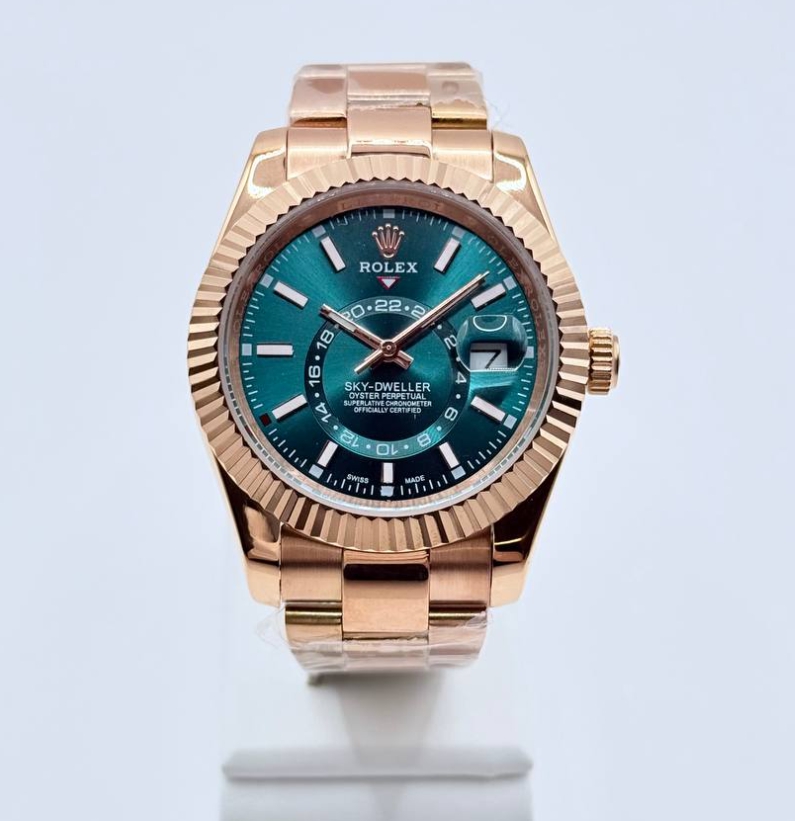 롤렉스 스카이드웰러 로즈골드 금통 블루그린다이얼 42mm