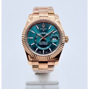 롤렉스 스카이드웰러 로즈골드 금통 블루그린다이얼 42mm