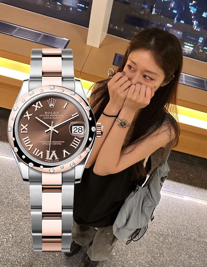 롤렉스 데이저스트 에버로즈골드 다이아 초코 여성