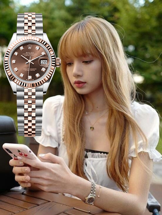 롤렉스 데이저스트 초코판 로골 콤비 [여성용]