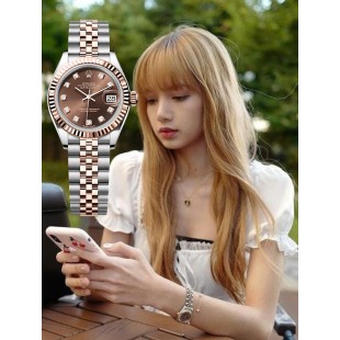 롤렉스 데이저스트 초코판 로골 콤비 [여성용]