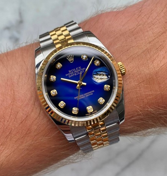 롤렉스 데이저스트 36mm 옐로골드 콤비 16233 투톤 옴브레 다이아 (국내공장 AS가능)
