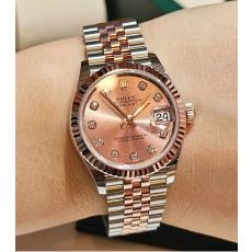 롤렉스 데이트저스트 31 오이스터, 31mm , 오이스터스틸 및 에버로즈 골드 로즈핑크판 (국내공장 AS가능)