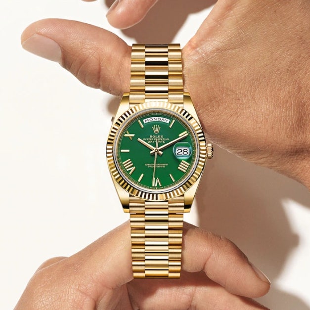 롤렉스 데이데이트 40mm 228238 그린 로만 프레지던트 (국내공장 AS가능)